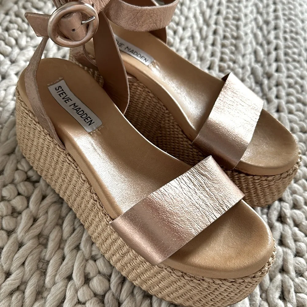 Steve Madden Rose Gold Platform Sandals